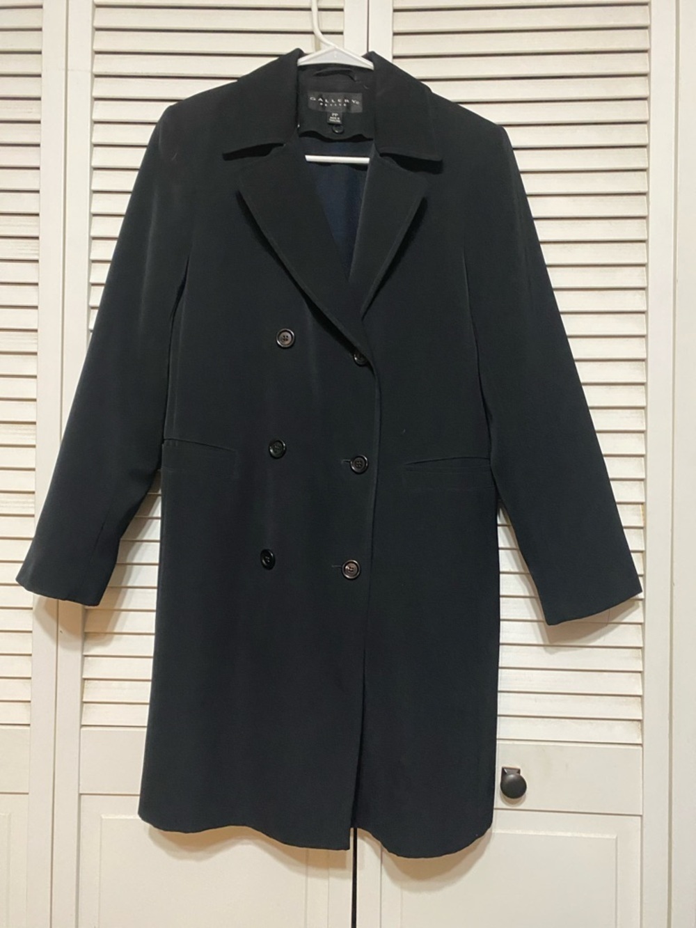 Ann Taylor Black Double-Breasted Trench Coat